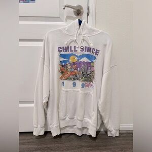 Brandy Melville White Oversized Hoodie, one size